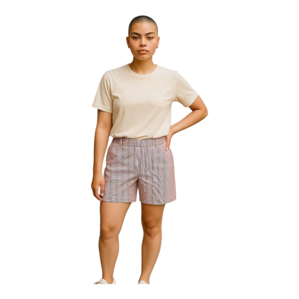 PIAZZA SEMPIONE Red and White Bermudas Tailored Fit 46